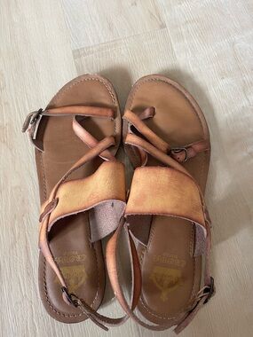 Women's Brown Leather Strappy Sandals